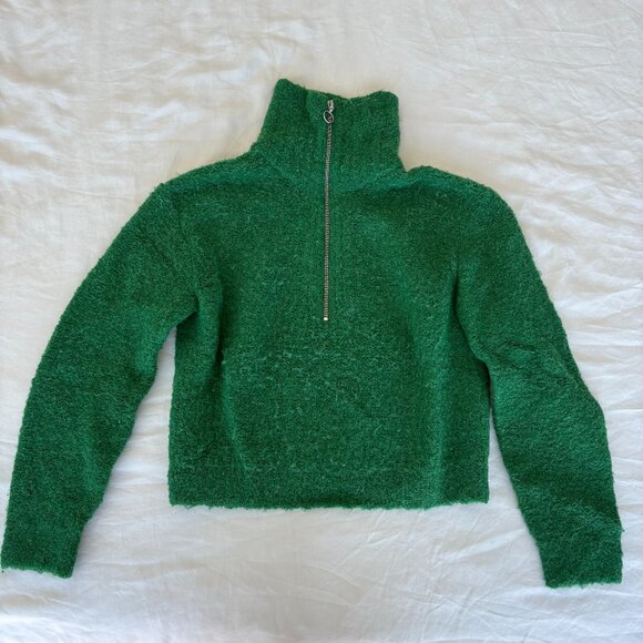 Aritzia Wilfred Free Cozy kelly green zipup - Picture 1 of 3